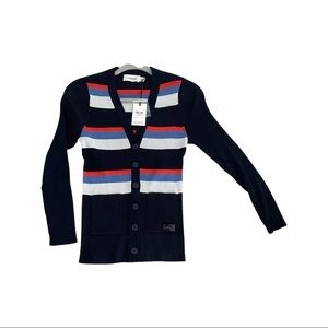 NWT Size M. COACH Navy blue summer cardigan